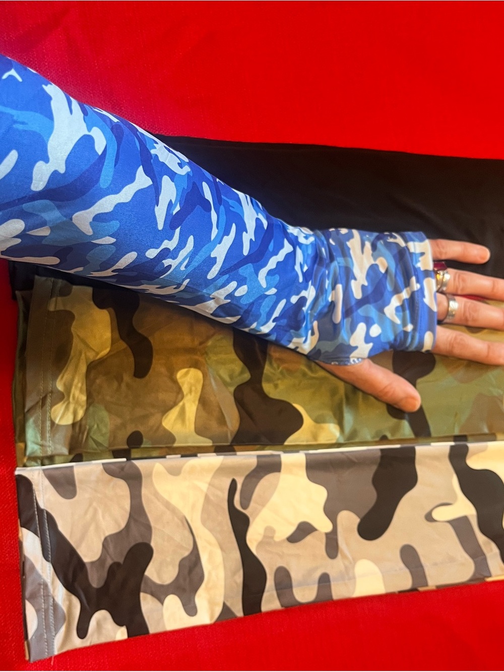 Blue Camo Arm Sleeve Compression Cover 4 Pair Unixex H82